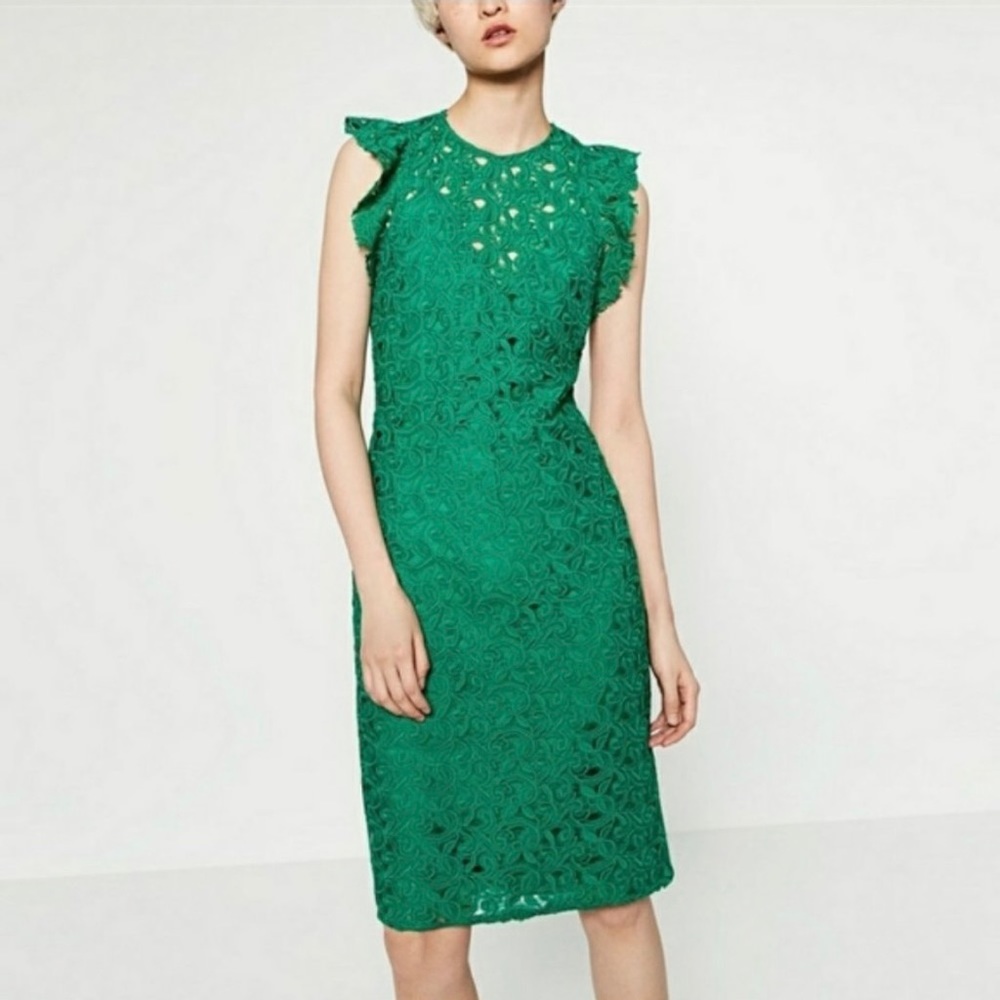 Elegant Green Lace Dress
